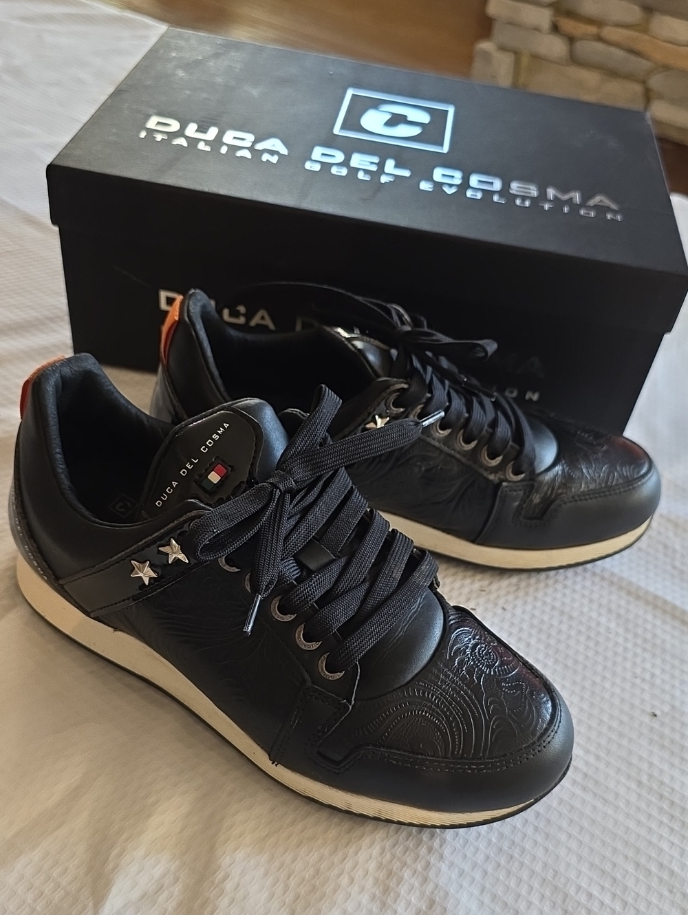 DUCA DEL COSMA embossed leather spikeless golf shoes! 7